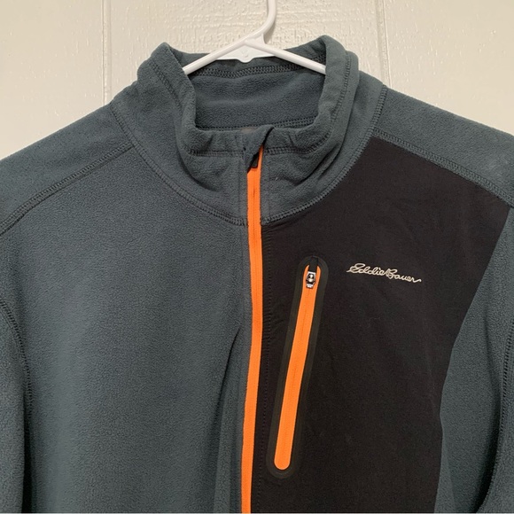 Men’s Gray Eddie Bauer Reso Half Zip Long Sleeve Fleece Sweater - Picture 3 of 5